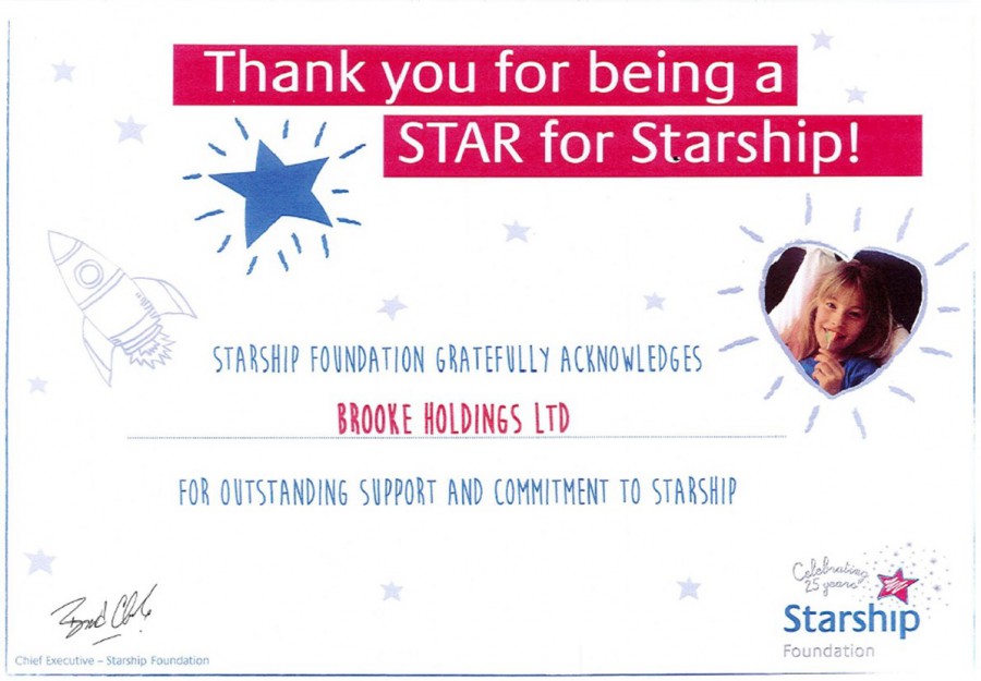 Brooke Fine Foods gives to Starship